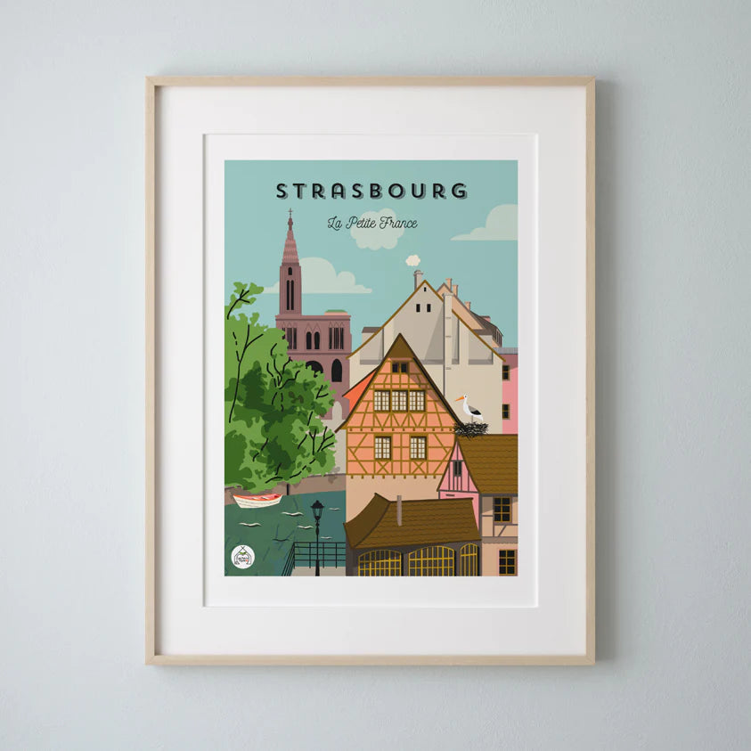 Affiche de ville Strasbourg l La Petite France l 30 cmx 40 cm ( pré-commande) Affiche Les petits yéyés 