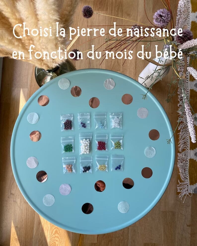 Bola de grossesse en plaqué argent - Pierre de naissance Bola de grossesse A mes copines 