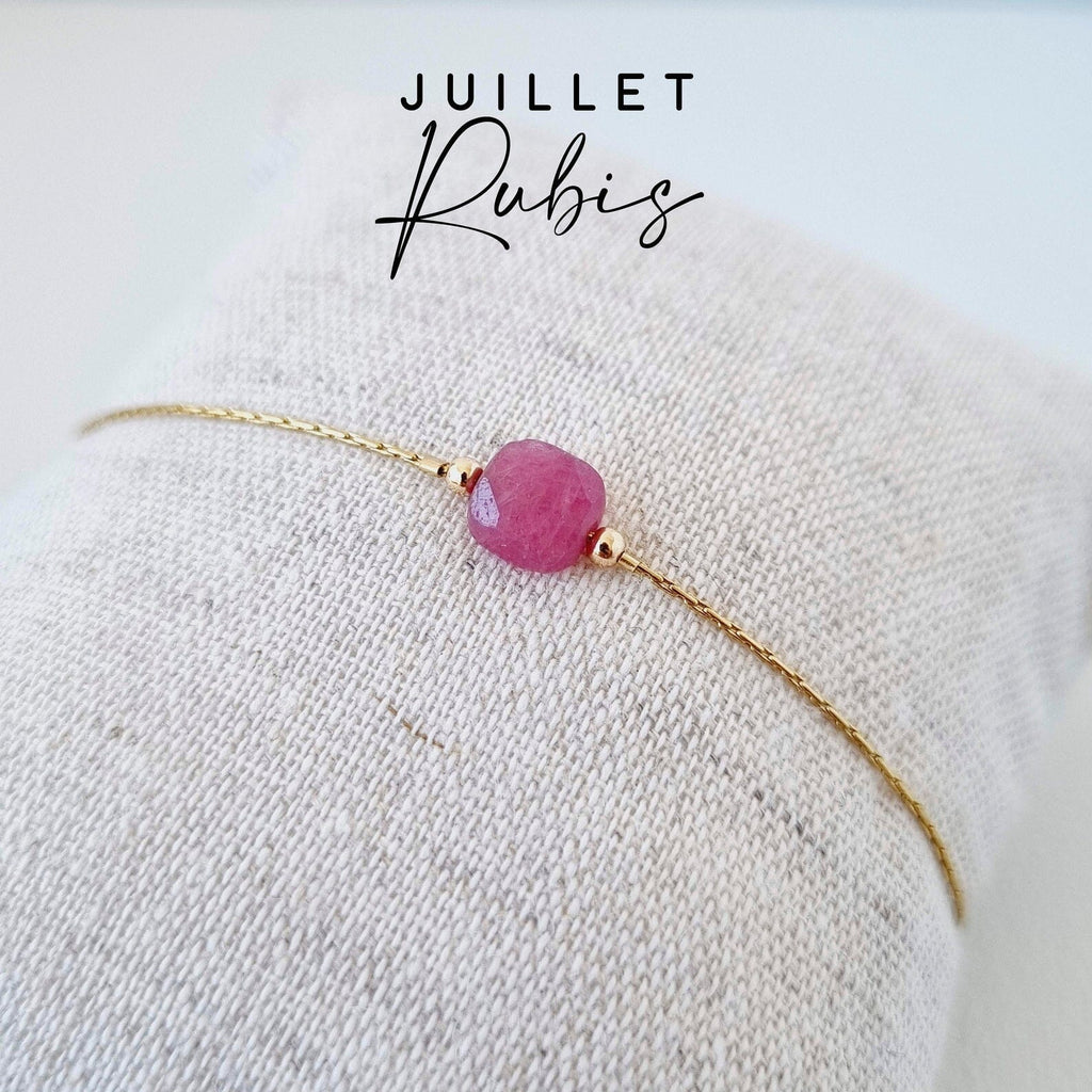 Bracelet pierre de naissance | Bracelet Saint Valentin Bracelets A mes copines Juillet - Rubis 