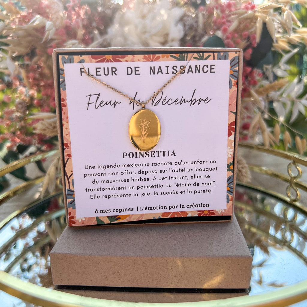 Coffret Collier fleur de naissance Colliers A mes copines Décembre 